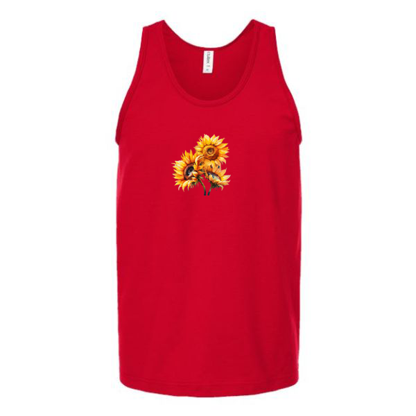 Wild Watercolor Sunflowers Unisex Tank Top Tank Top Tshirts.com Red S 