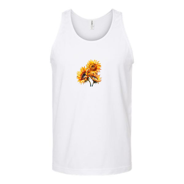 Wild Watercolor Sunflowers Unisex Tank Top Tank Top Tshirts.com White S 