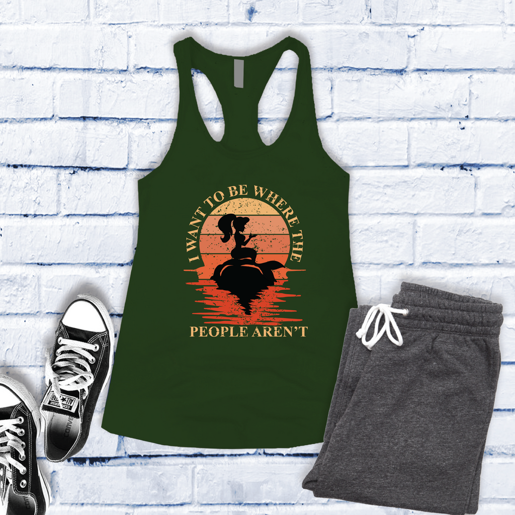I Want to Be Where the People Aren't Women's Tank Top Tank Top Tshirts.com Military Green S 