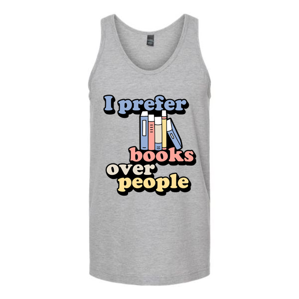 I Prefer Books Over People Unisex Tank Top Tank Top Tshirts.com Heather Grey S 