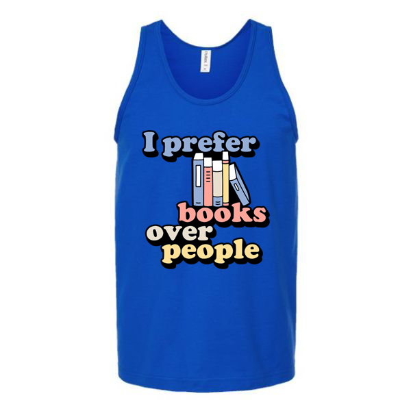 I Prefer Books Over People Unisex Tank Top Tank Top Tshirts.com Royal S 