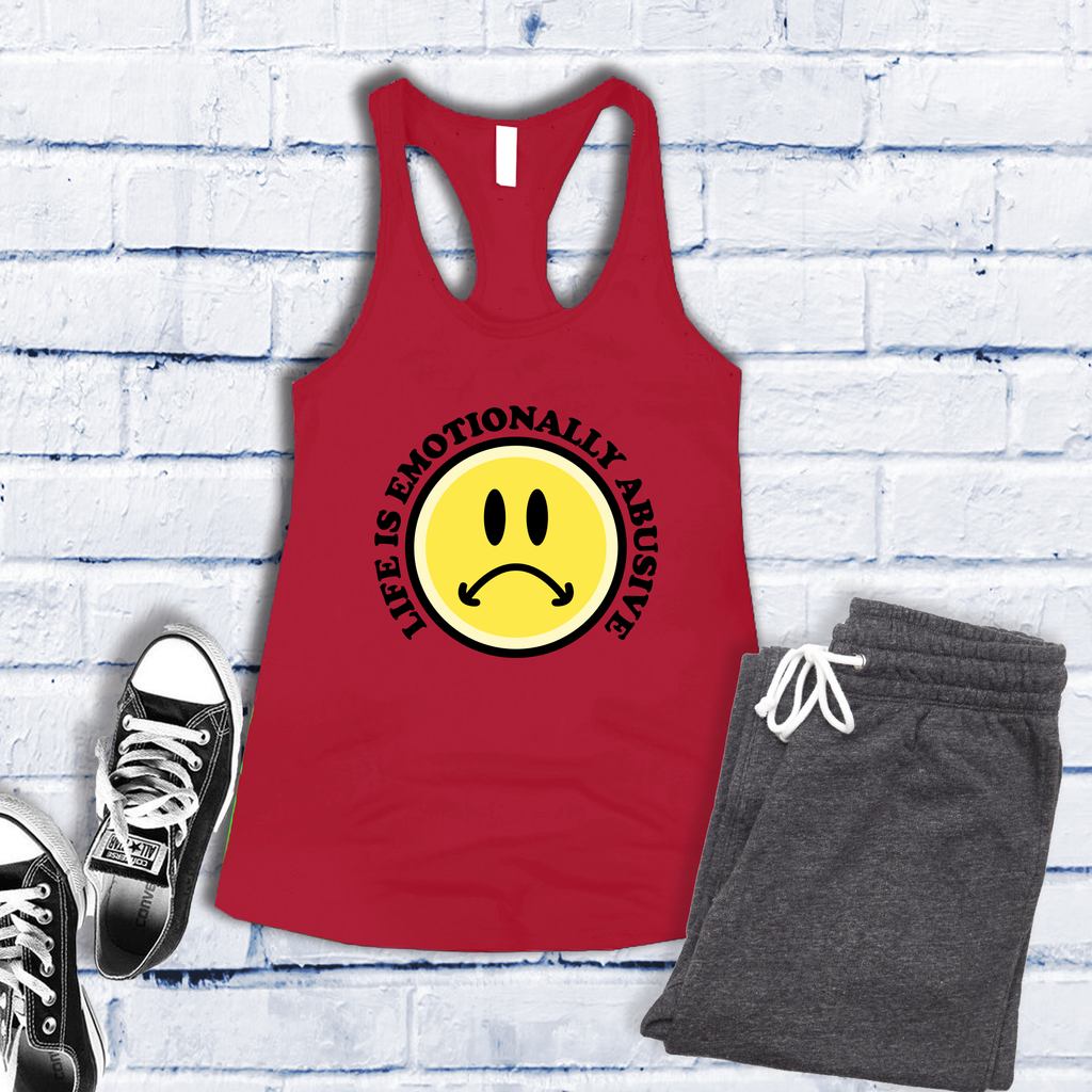 Life is Emotionally Abusive Women's Tank Top Tank Top Tshirts.com Red S 