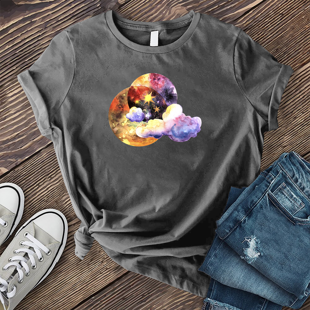 Galactic Watercolor T-Shirt T-Shirt tshirts.com Asphalt S 