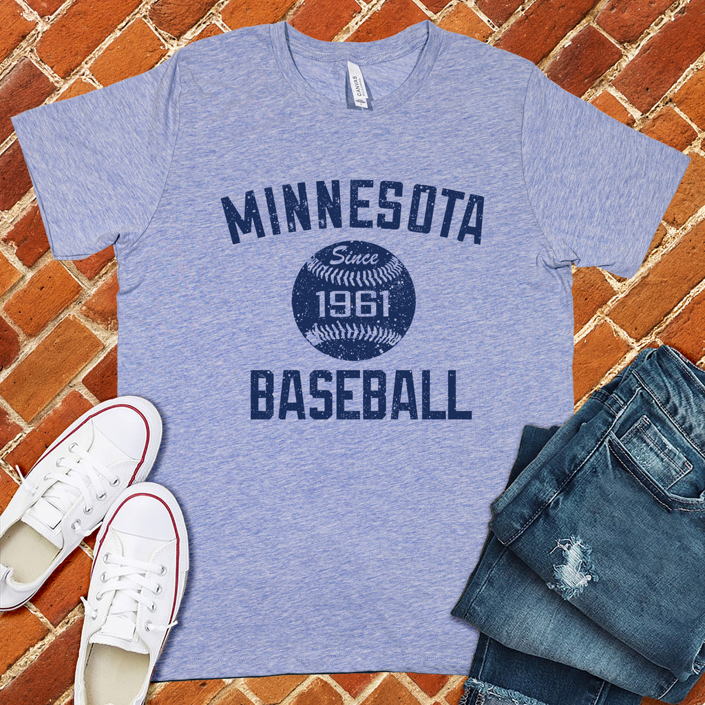 Minnesota Baseball T-Shirt T-Shirt Tshirts.com Heather Prism Blue S 