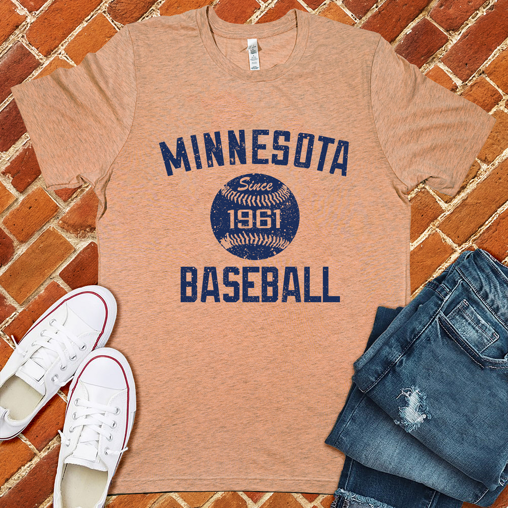 Minnesota Baseball T-Shirt T-Shirt Tshirts.com Heather Prism Peach S 