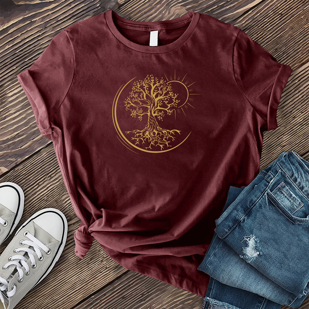 Cosmic Canopy Tree T-Shirt T-Shirt Tshirts.com Maroon S 