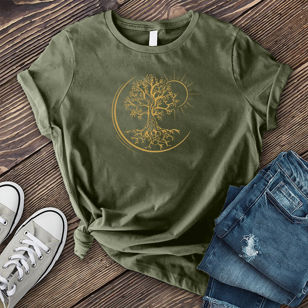 Cosmic Canopy Tree T-Shirt T-Shirt Tshirts.com Military Green S 