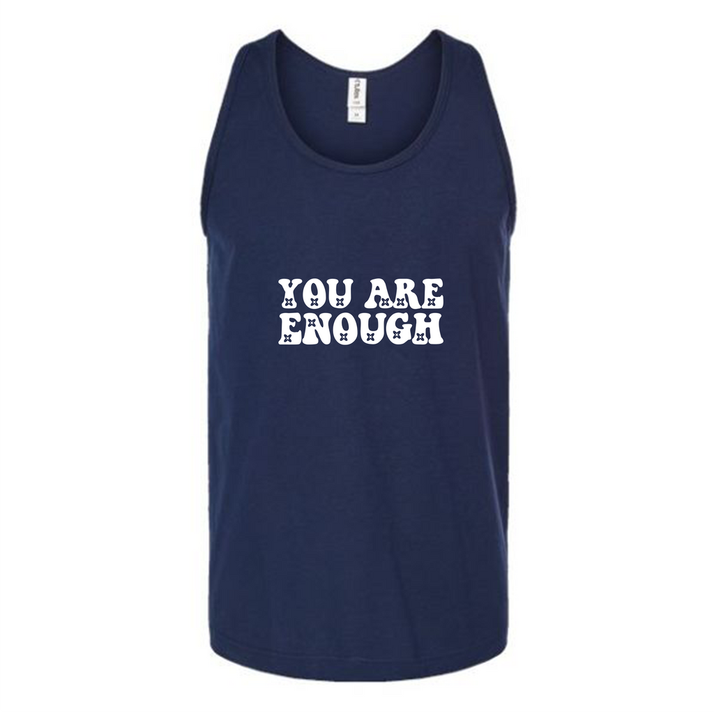 Groovy You Are Enough Unisex Tank Top Tank Top Tshirts.com Navy S 