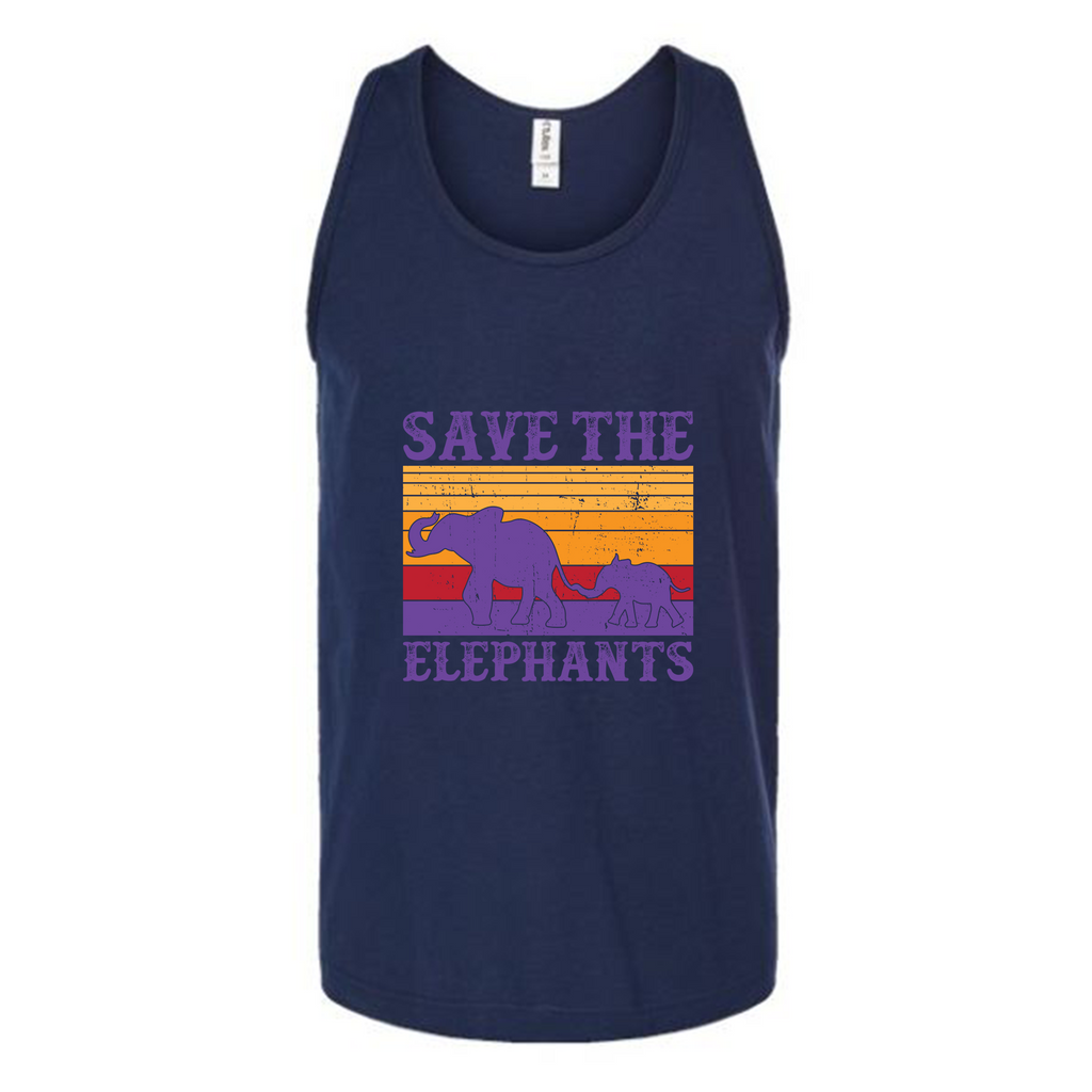 Save the Elephants Unisex Tank Top Tank Top tshirts.com Navy S 