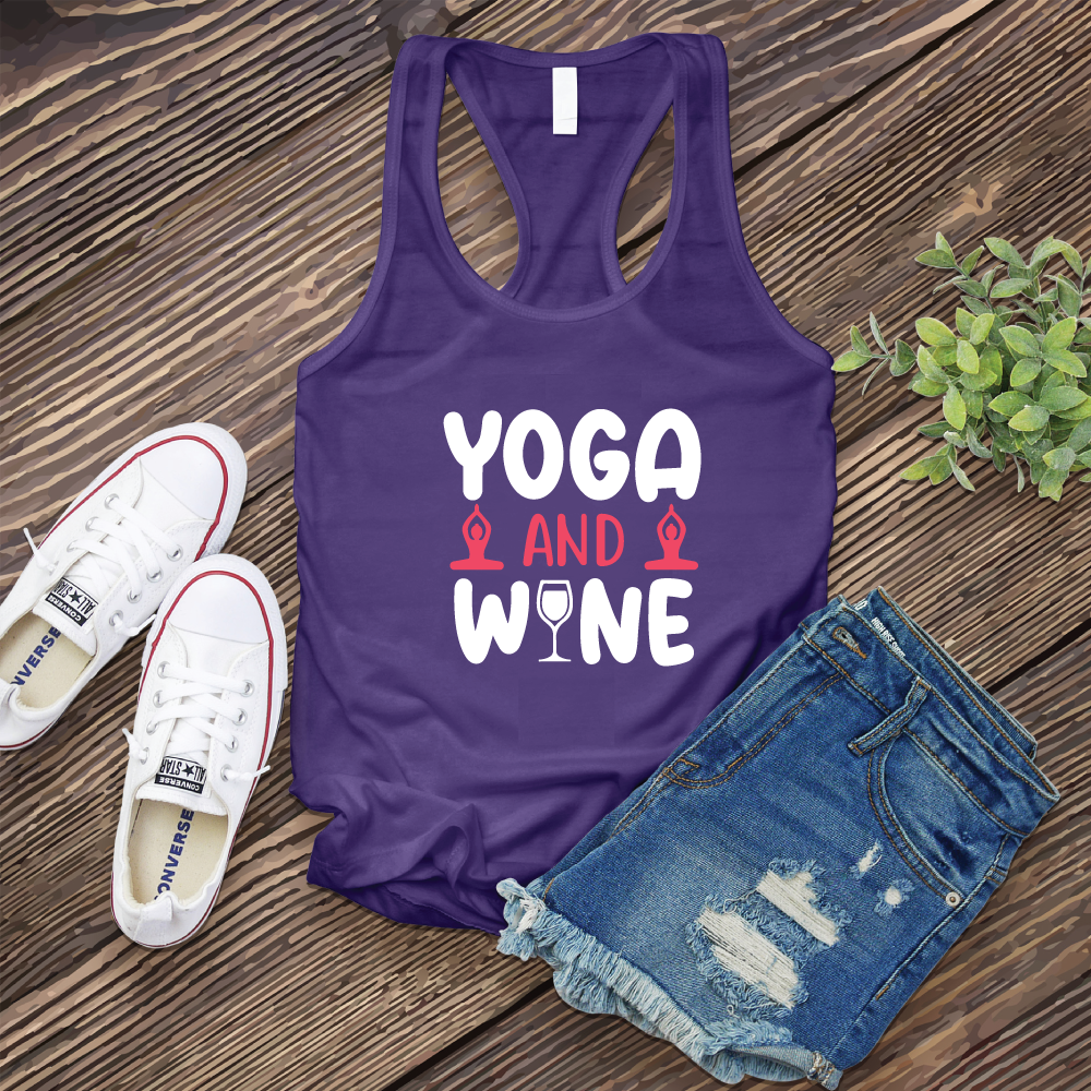 Yoga and Wine Women's Tank Top Tank Top tshirts.com Purple Rush S 