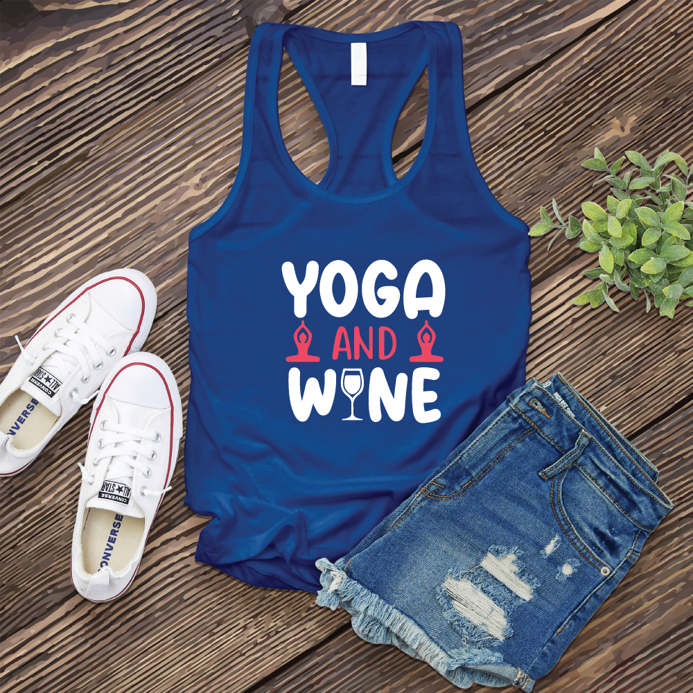 Yoga and Wine Women's Tank Top Tank Top tshirts.com Royal S 