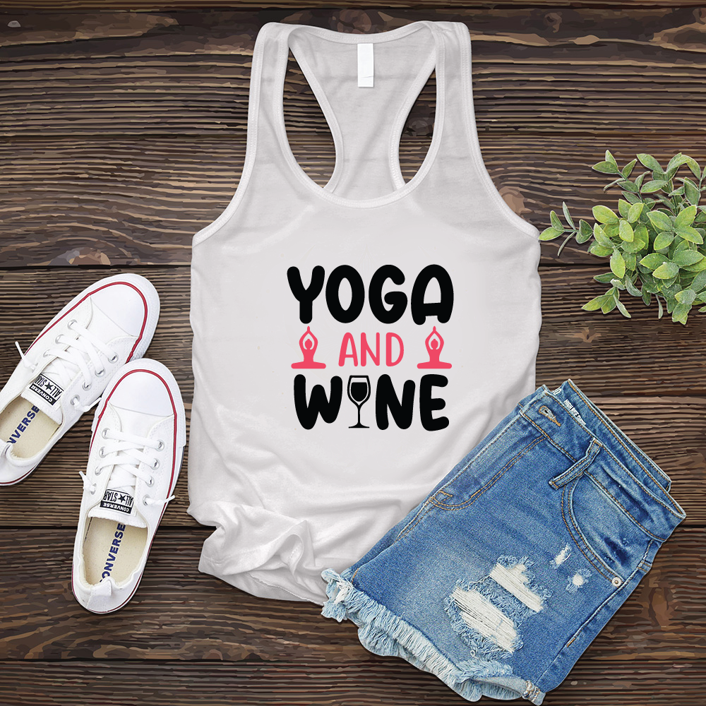 Yoga and Wine Women's Tank Top Tank Top tshirts.com White S 