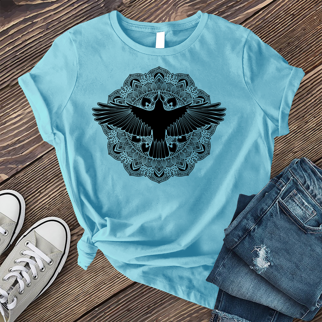 Mandala Raven T-Shirt T-Shirt Tshirts.com Turquoise S 
