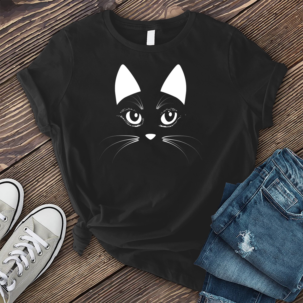 Face of Feline T-Shirt T-Shirt Tshirts.com Black S 