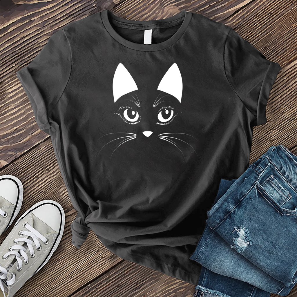 Face of Feline T-Shirt T-Shirt Tshirts.com Dark Grey Heather S 