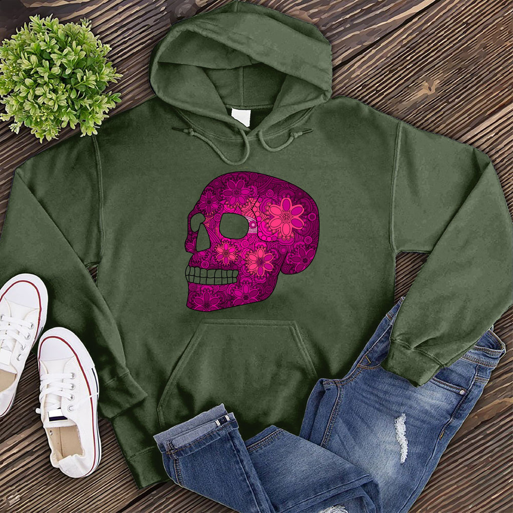 Floral Skull Hoodie Hoodie Tshirts.com Army S 