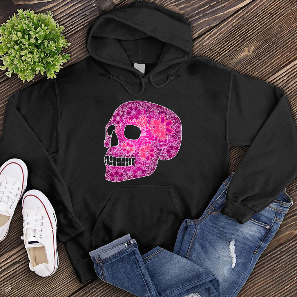 Floral Skull Hoodie Hoodie Tshirts.com Black S 