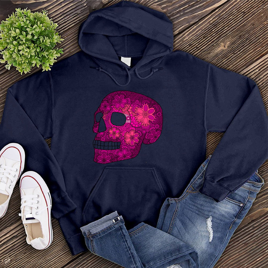 Floral Skull Hoodie Hoodie Tshirts.com Classic Navy S 