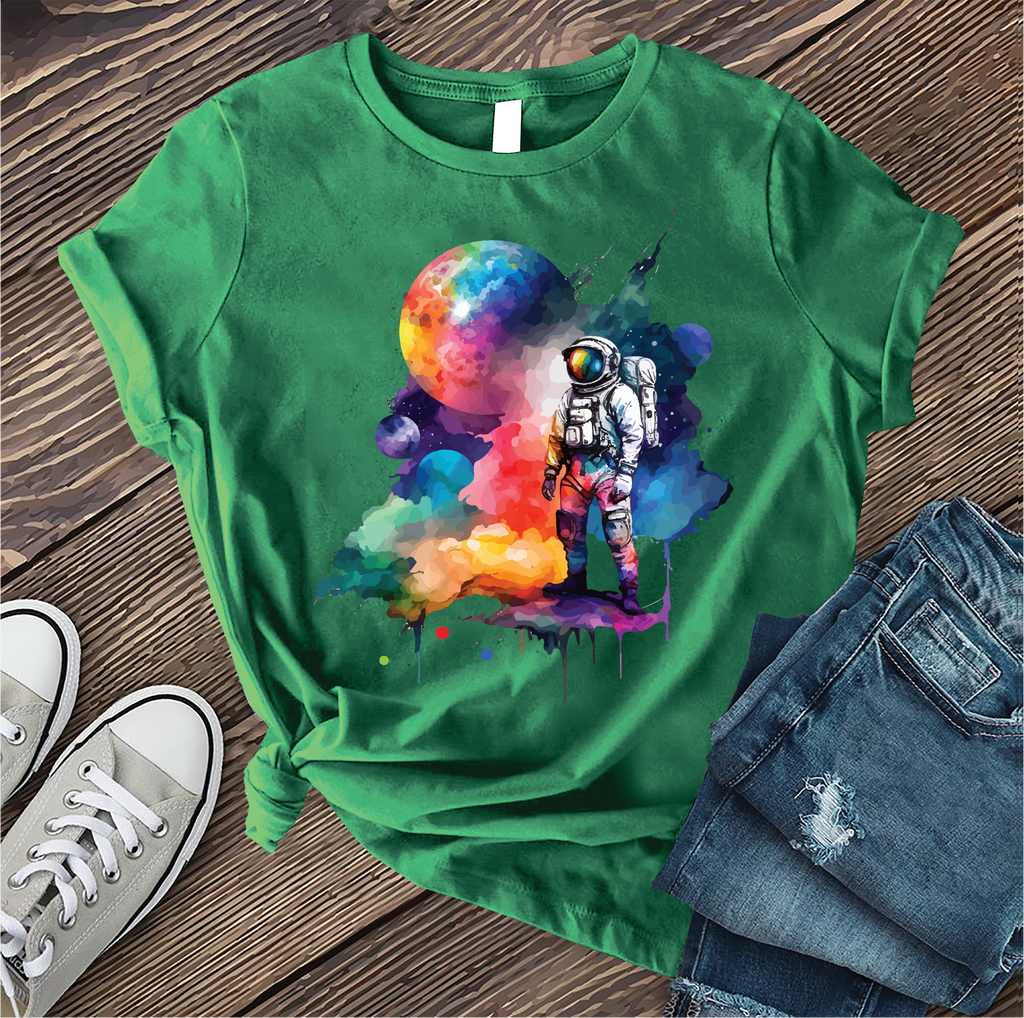 Galactic Watercolor Astronaut T-Shirt T-Shirt Tshirts.com Heather Kelly S 