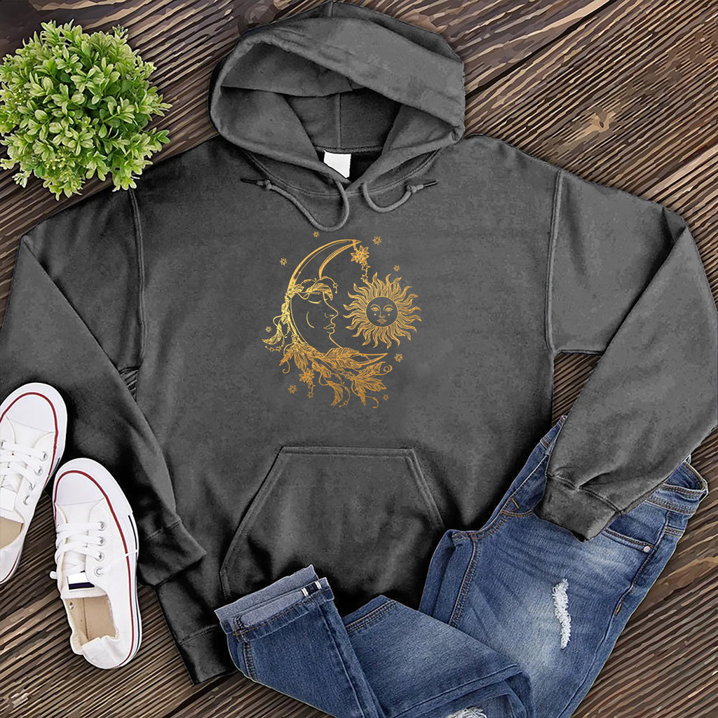 Sun And Moon Floral Star Hoodie Hoodie tshirts.com Charcoal Heather S 
