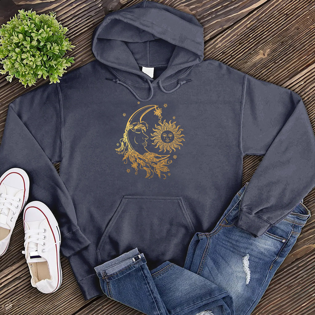 Sun And Moon Floral Star Hoodie Hoodie tshirts.com Classic Navy Heather S 