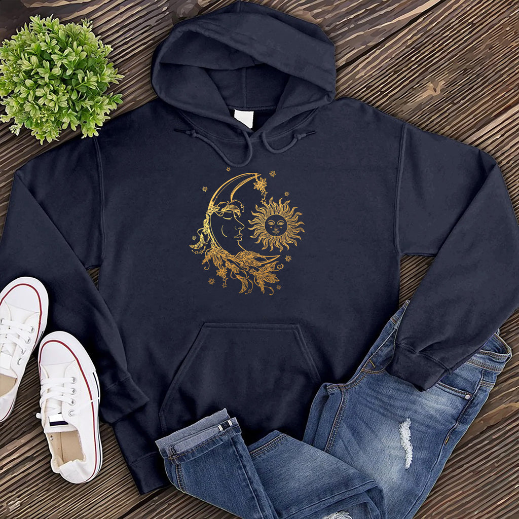 Sun And Moon Floral Star Hoodie Hoodie tshirts.com Classic Navy S 