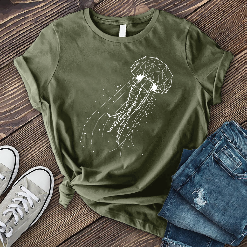 Constellation Jellyfish T-Shirt T-Shirt Tshirts.com Military Green S 