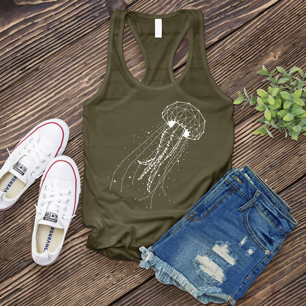 Constellation Jellyfish Women's Tank Top Tank Top Tshirts.com Military Green S 