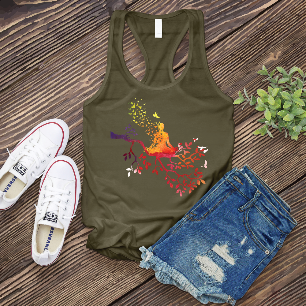 Peaceful Branch of Life Women's Tank Top Tank Top tshirts.com Military Green S 