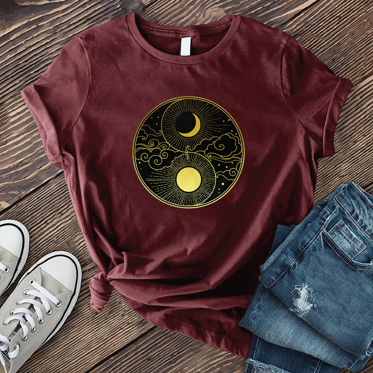 Sun and Moon Yin Yang T-Shirt Image
