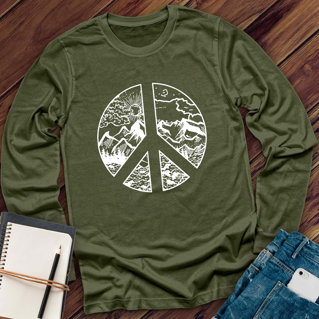 Nature Peace Long Sleeve Long Sleeve Tshirts.com Military Green S 