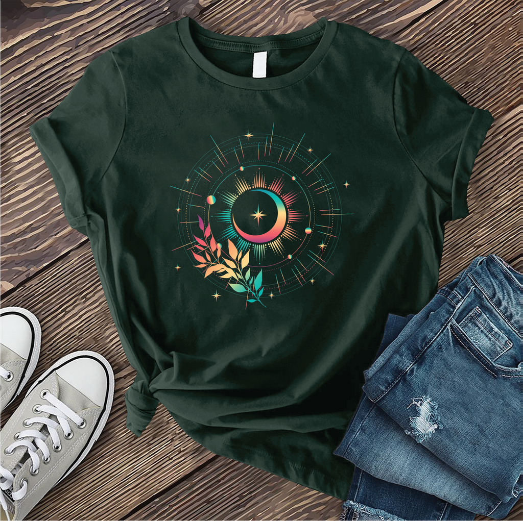 Rainbow Moon Star T-Shirt T-Shirt tshirts.com Forest S 