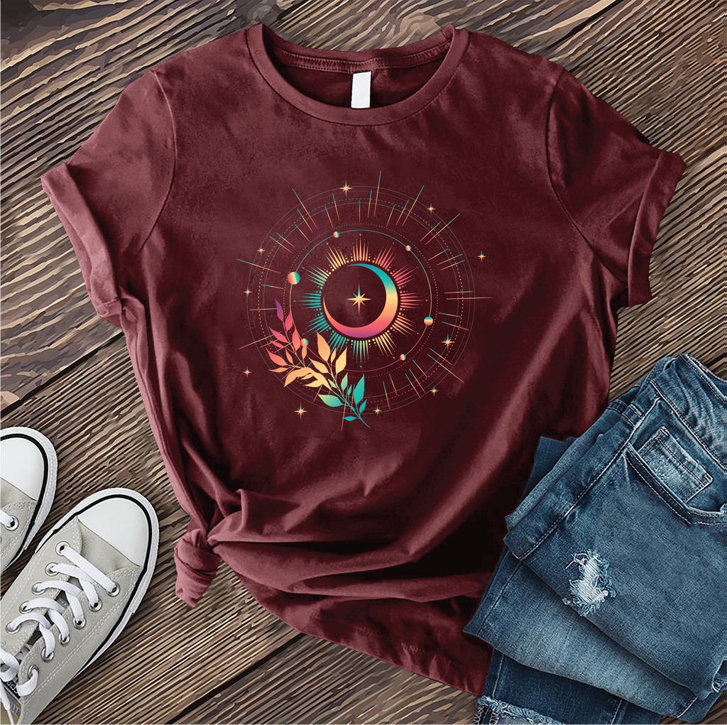 Rainbow Moon Star T-Shirt T-Shirt tshirts.com Maroon S 