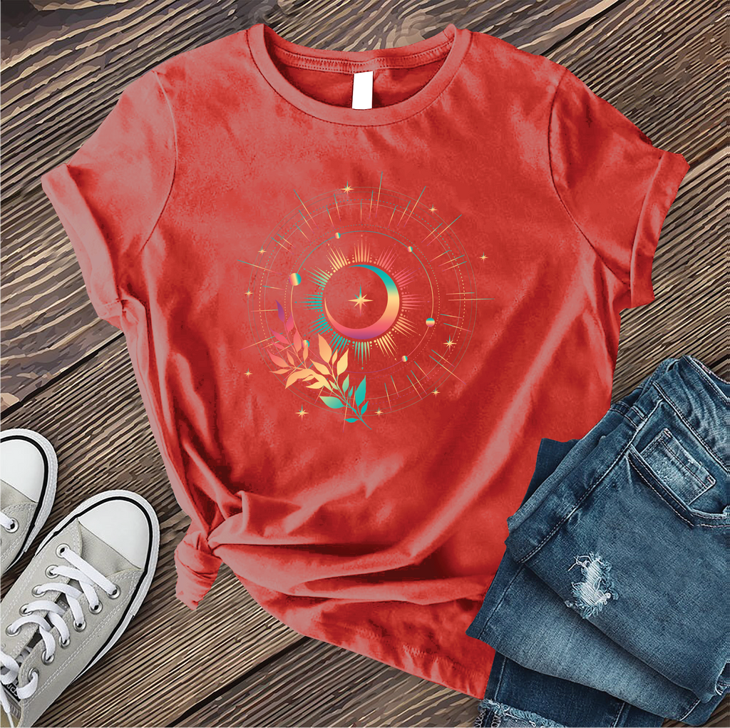 Rainbow Moon Star T-Shirt T-Shirt tshirts.com Red S 