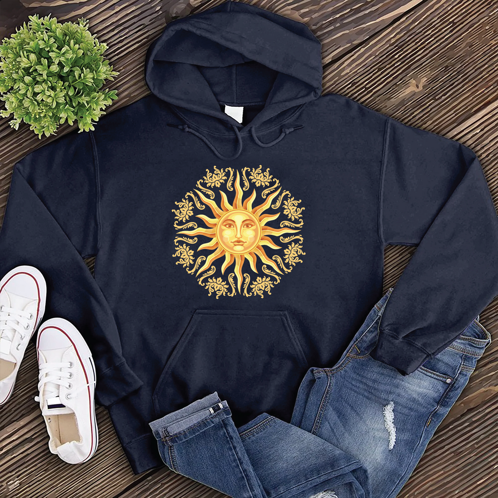 Ornate Sun Hoodie Hoodie tshirts.com Classic Navy S 