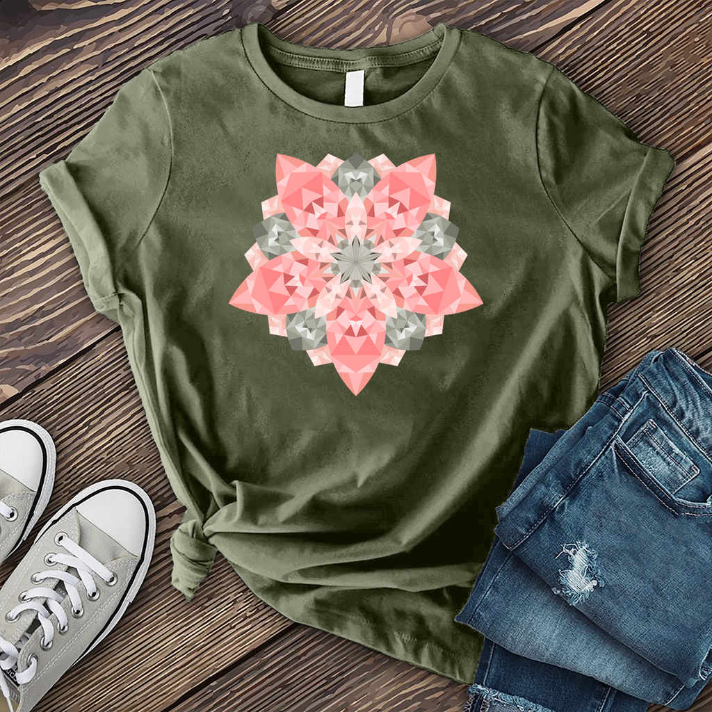 Pink Kaleidoscope T-Shirt T-Shirt tshirts.com Military Green S 