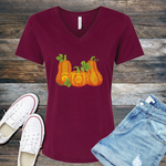 Full Color Mandala Pumpkins V-Neck Image