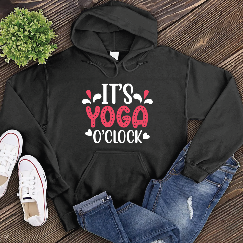 It's Yoga O'Clock Hoodie Hoodie tshirts.com Black S 