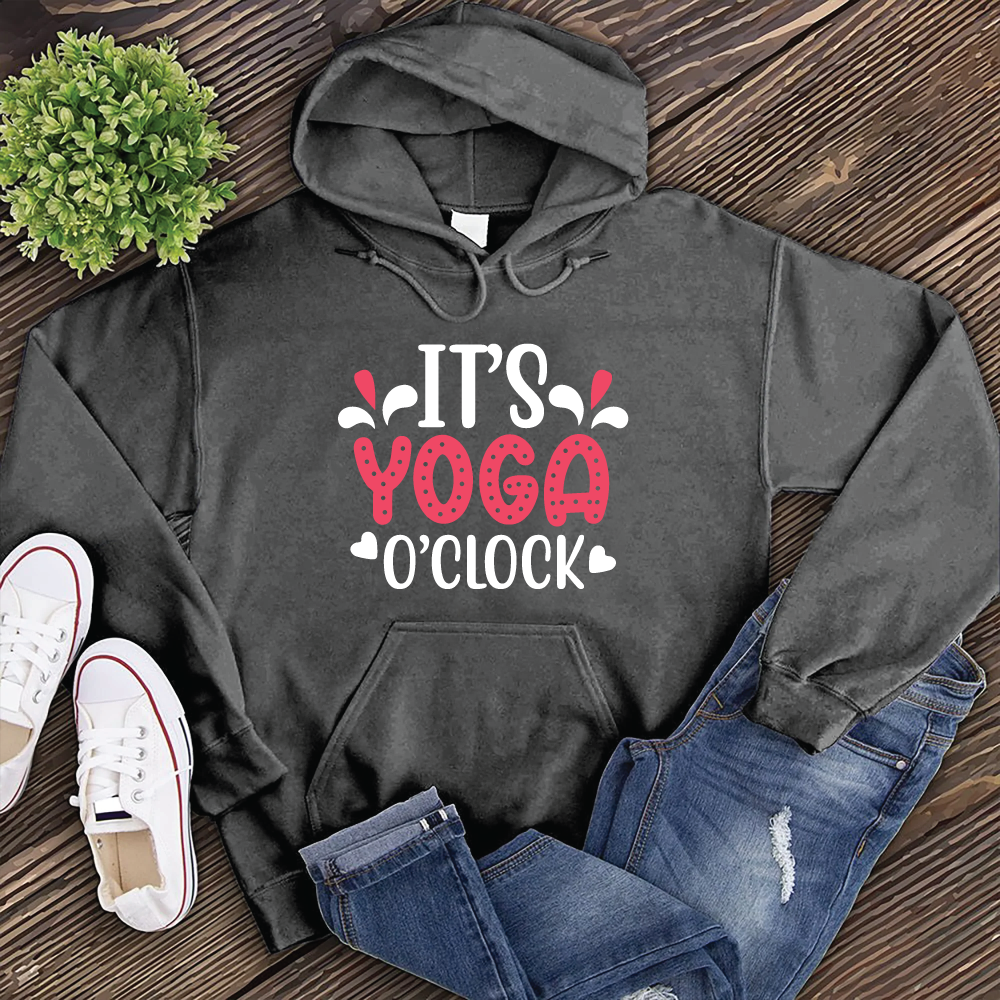 It's Yoga O'Clock Hoodie Hoodie tshirts.com Charcoal Heather S 