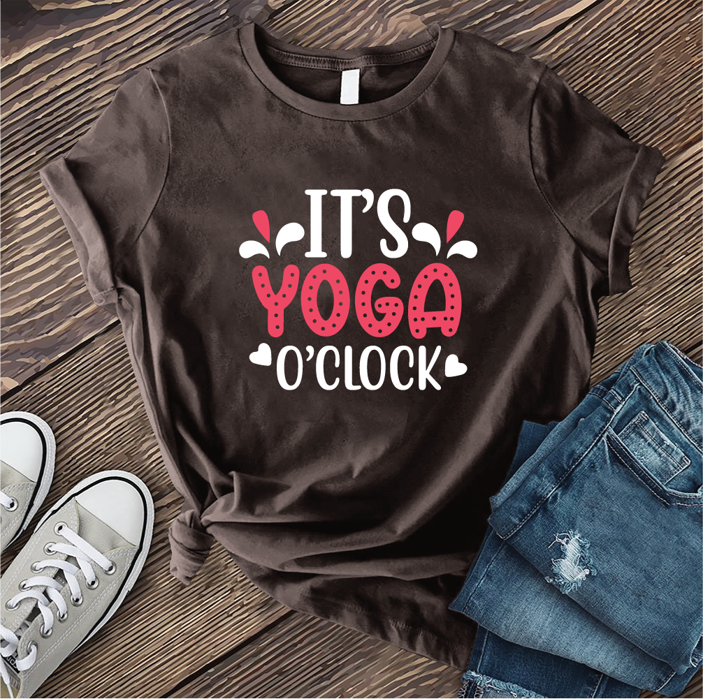 It's Yoga O'Clock T-Shirt T-Shirt tshirts.com Brown S 