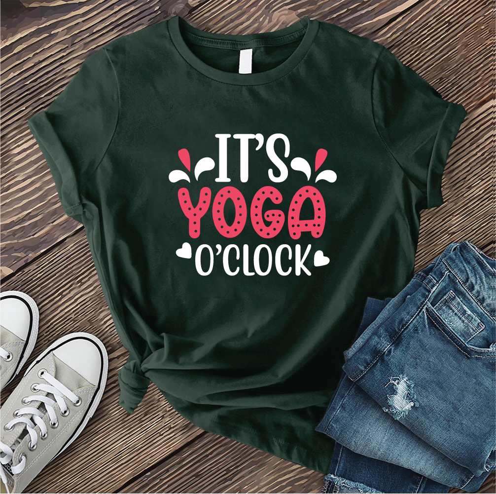 It's Yoga O'Clock T-Shirt T-Shirt tshirts.com Forest S 