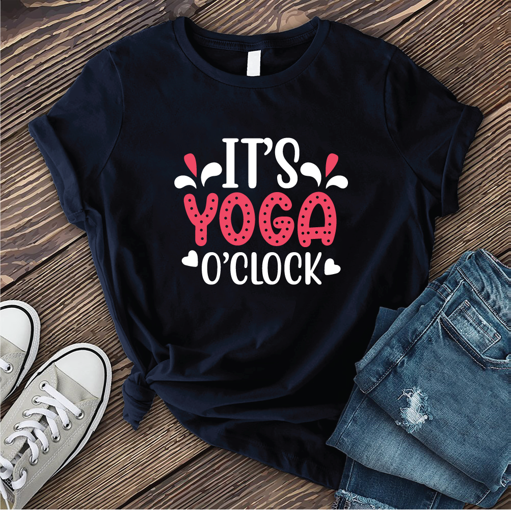 It's Yoga O'Clock T-Shirt T-Shirt tshirts.com Navy S 