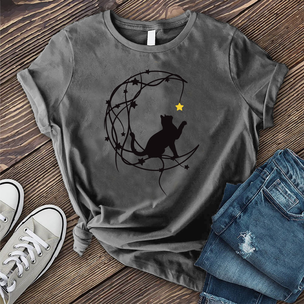Lunar Star Cat T-Shirt T-Shirt Tshirts.com Asphalt S 