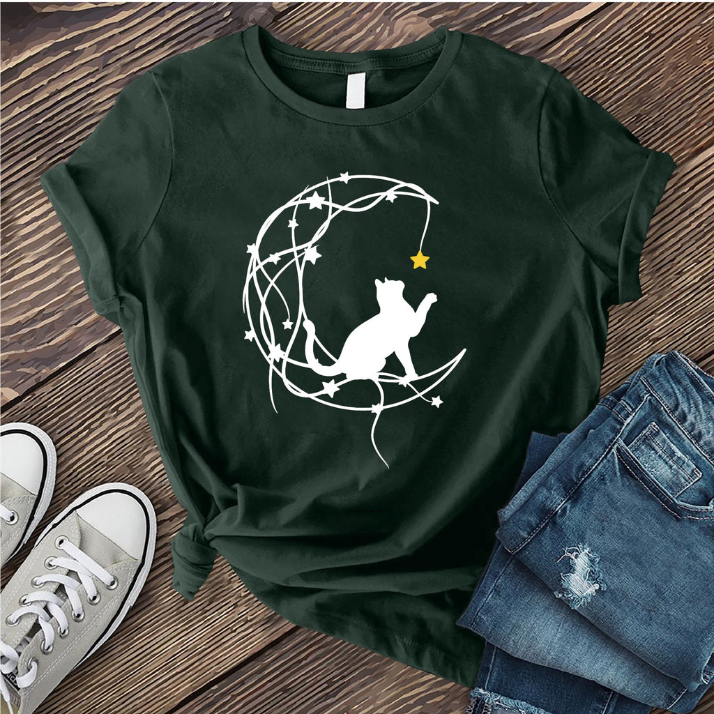 Lunar Star Cat T-Shirt T-Shirt Tshirts.com Forest S 