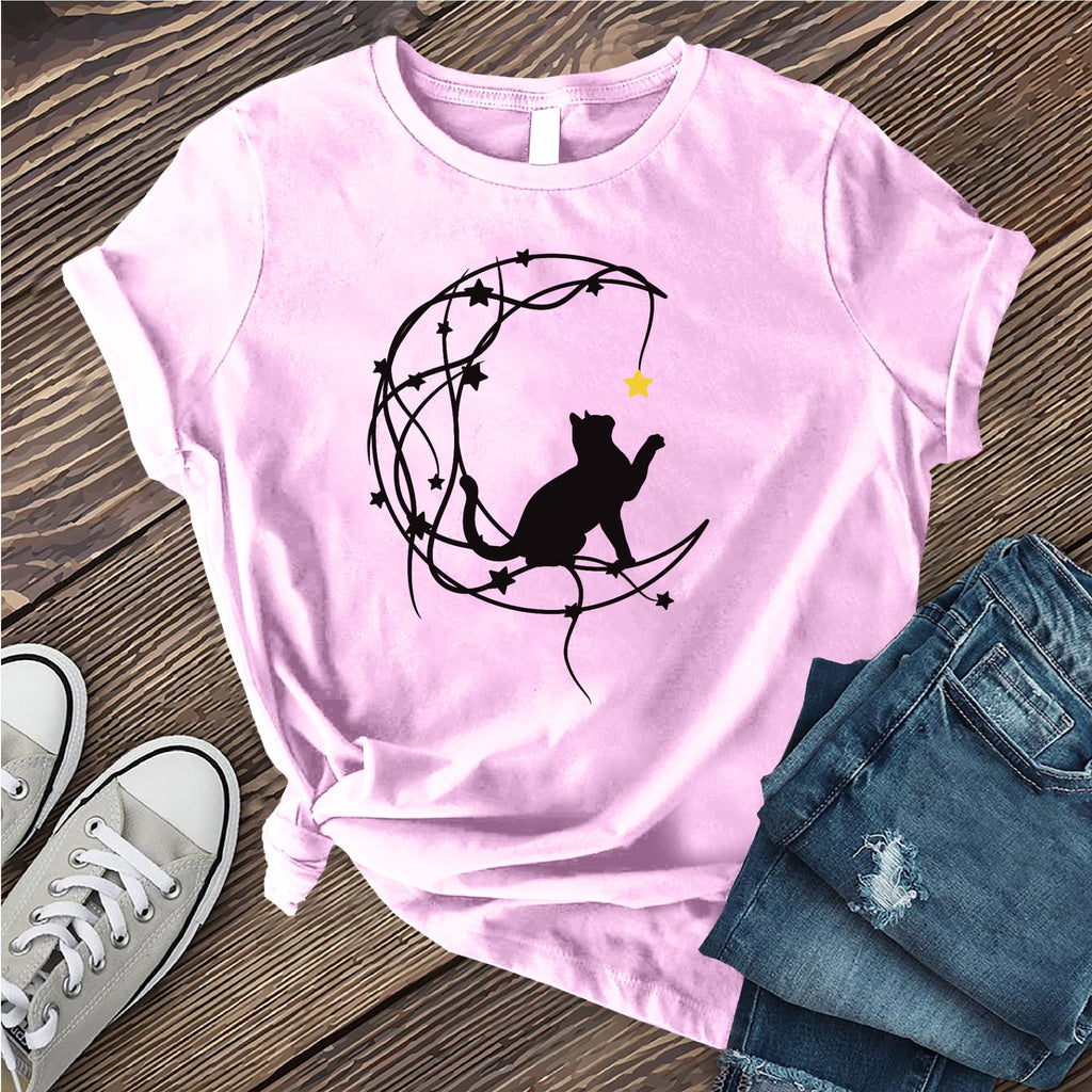 Lunar Star Cat T-Shirt T-Shirt Tshirts.com Heather Prism Lilac S 