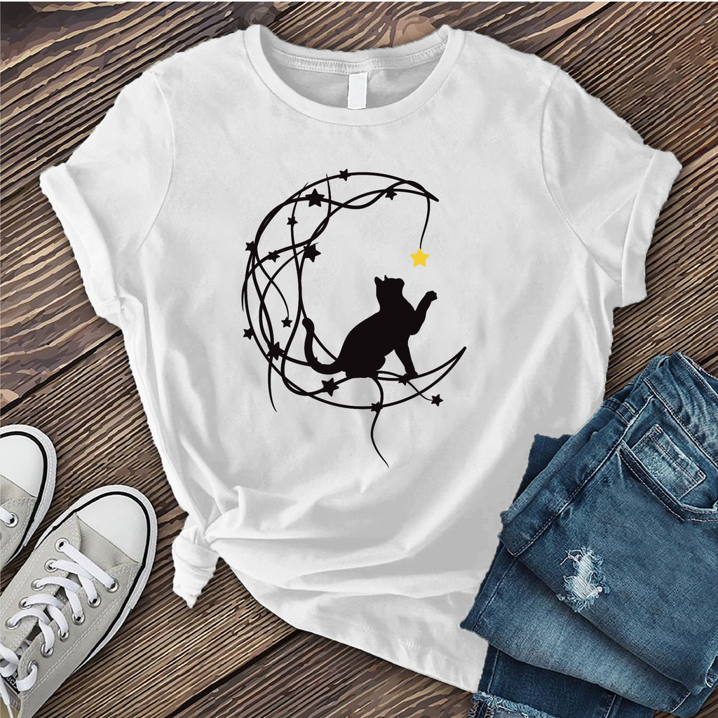 Lunar Star Cat T-Shirt T-Shirt Tshirts.com White S 