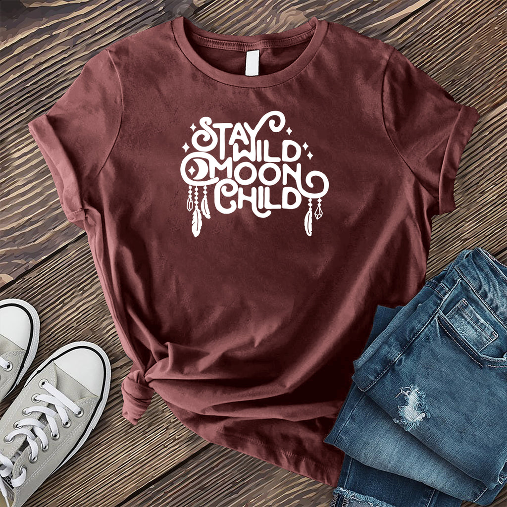 Stay Wild Moon Child T-Shirt T-Shirt Tshirts.com Maroon S 