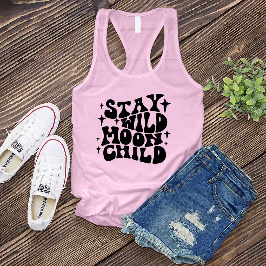 Groovy Stay Wild Moon Child Women's Tank Top Tank Top Tshirts.com Lilac S 