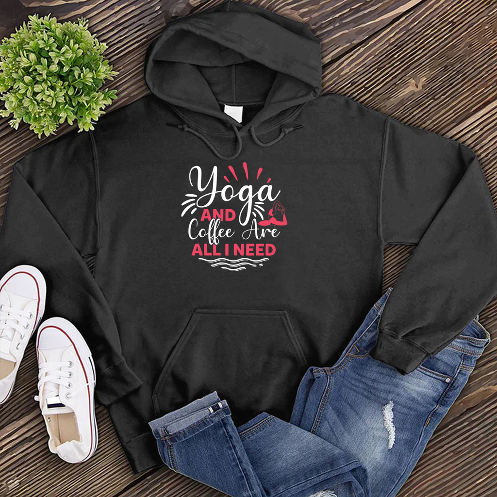 Yoga and Coffee Are All I Need Hoodie Hoodie tshirts.com Black S 
