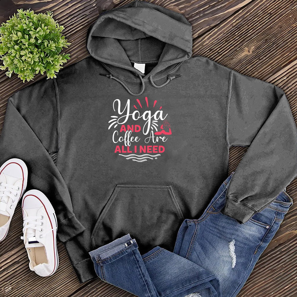 Yoga and Coffee Are All I Need Hoodie Hoodie tshirts.com Charcoal Heather S 